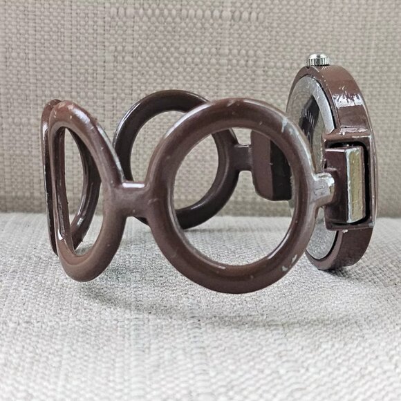 Geneva Women Wristwatch Brown Tone Metal Cuff Band Analog Watch - Picture 7 of 12